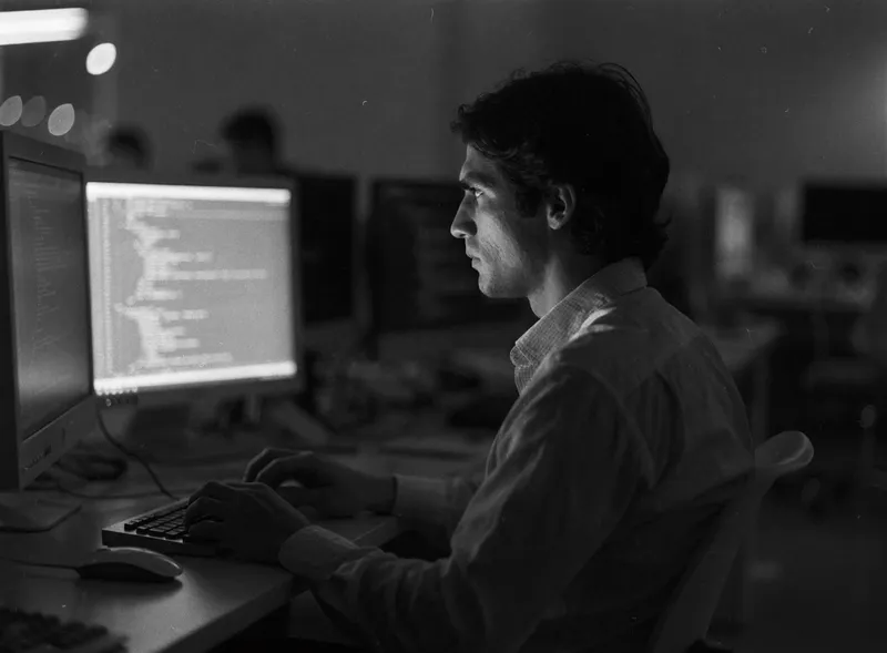 An engineer working at a workstation