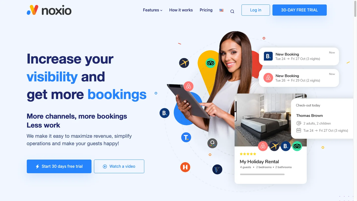 Noxio: Property management & channel manager for vacation rentals.